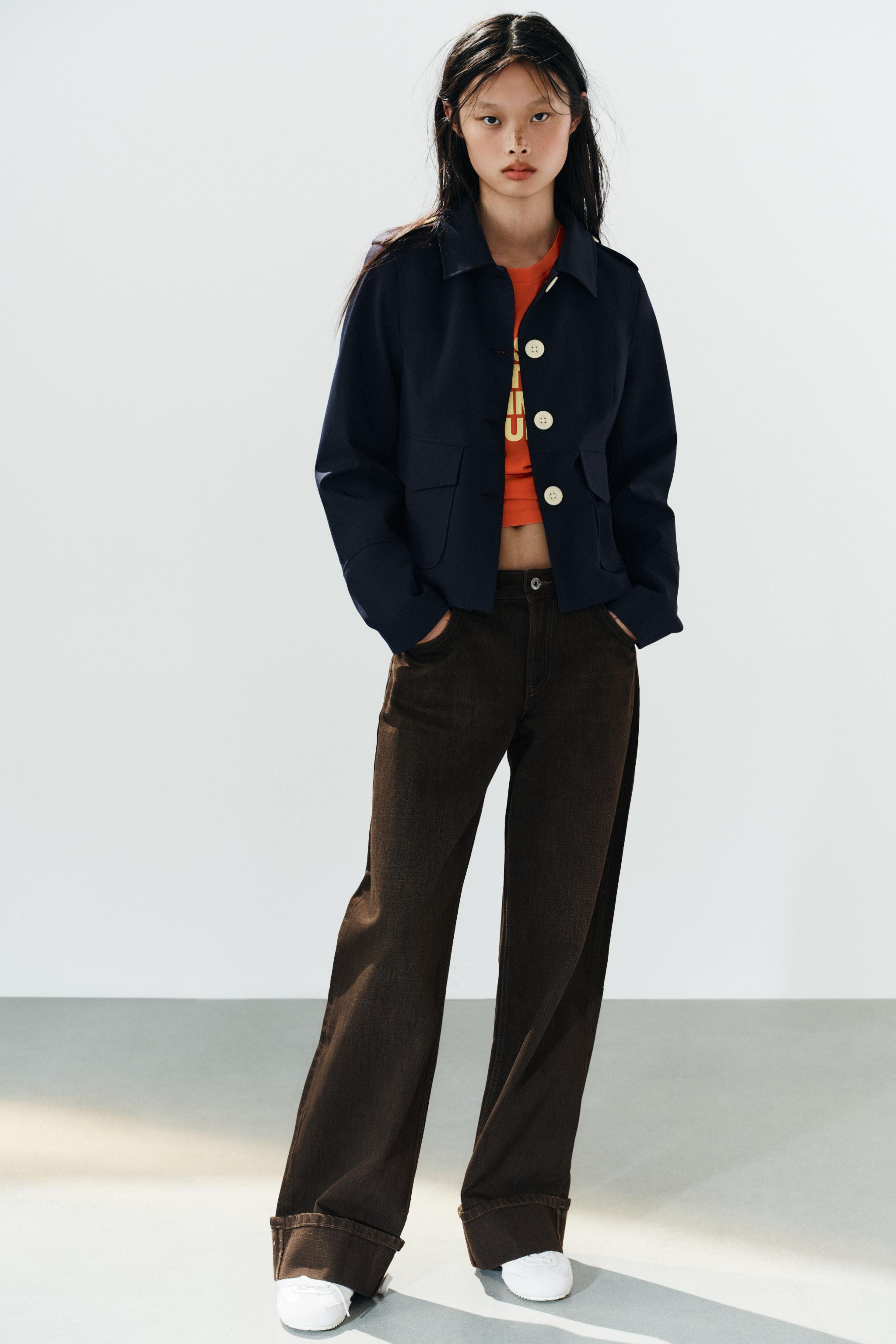 TRF FOLDED LOW-RISE JEANS | Zara US