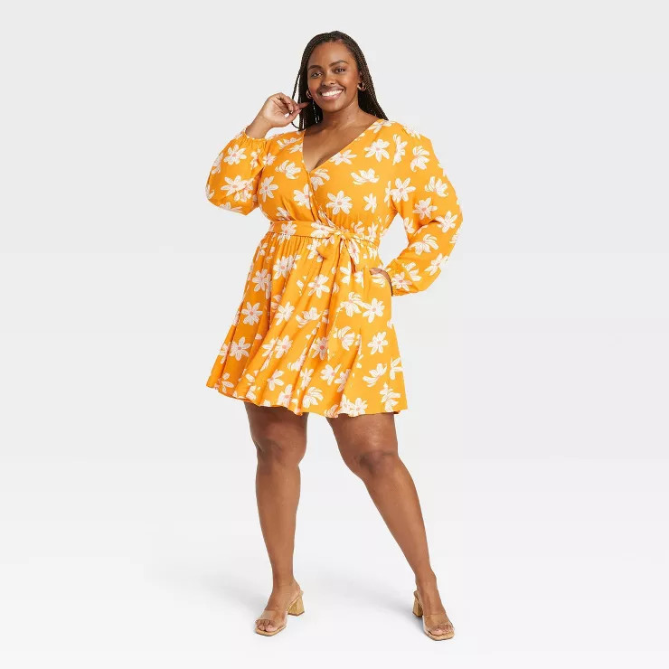 Women's Balloon Long Sleeve Woven Dress - Ava & Viv™ | Target