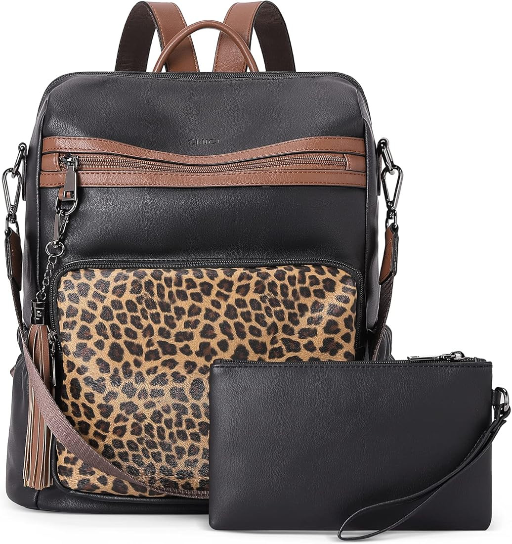 CLUCI Backpack Purse for Women Leather Travel Fashion Large Designer Ladies Shoulder Bags with Ta... | Amazon (US)