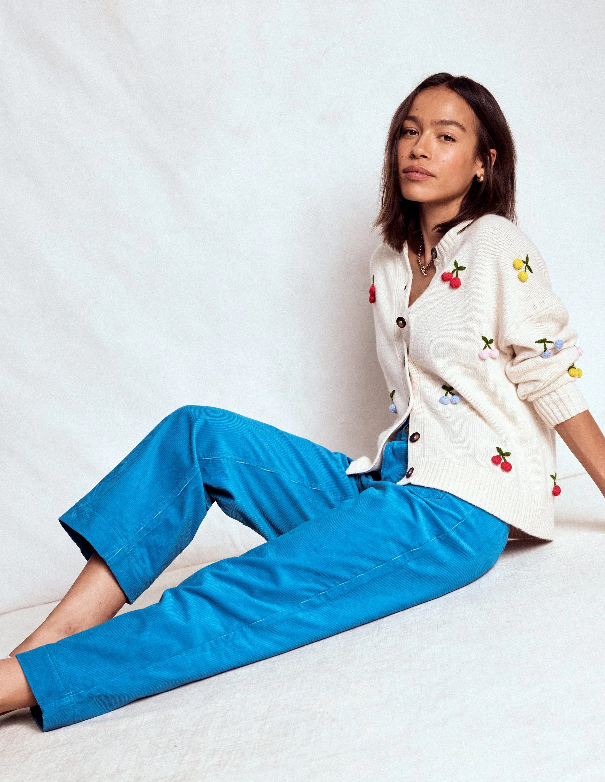 Primrose Cord Pants-Bright Blue | Boden (US)