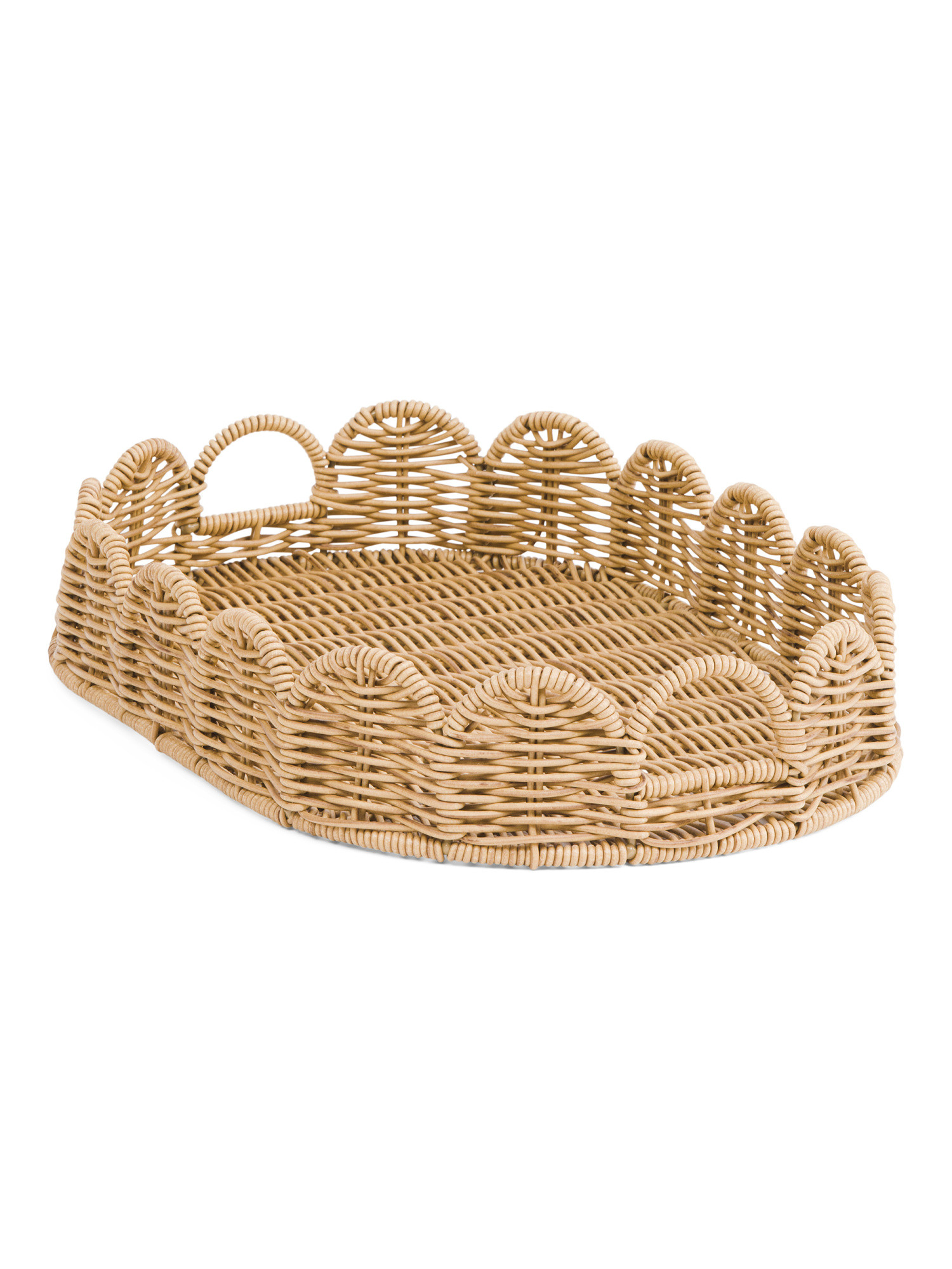 Resin Medium Oval Natural Scalloped Edge Tray | TJ Maxx