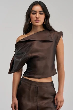 ON FIRE BLOUSE IN BROWN | AKIRA