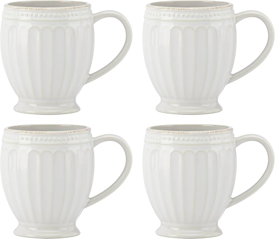 Lenox 895722 French Perle Groove Mugs, Set Of 4 | Amazon (US)