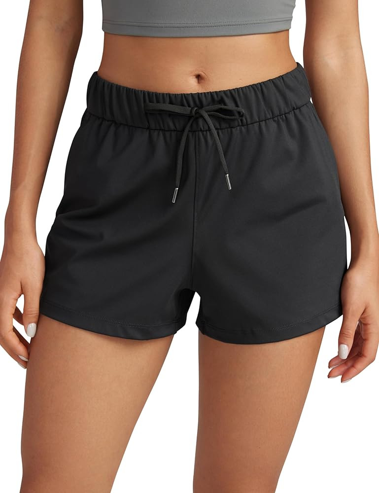 CRZ YOGA Stretch Shorts for Women Work Casual 2.5'' - Athletic Shorts with Pockets for Workout Tr... | Amazon (US)