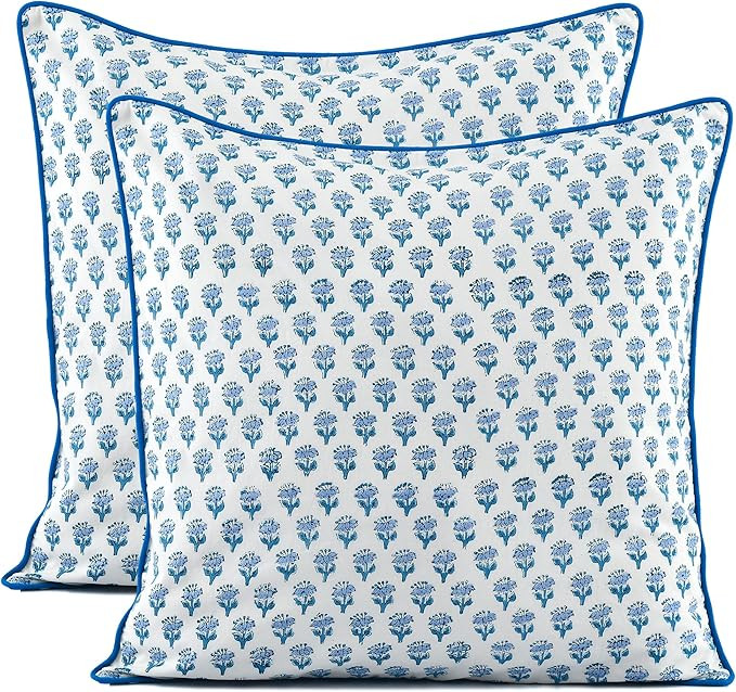 CPC Throw Pillow Covers for Couch, 20x20 Decorative Couch Pillows for Living Room, 100% Cotton Bo... | Amazon (US)