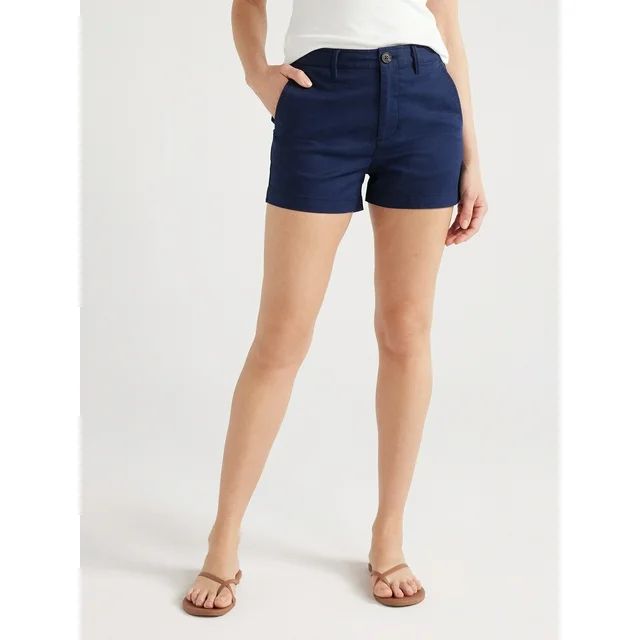 Free Assembly Women’s Mid-Rise Chino Shorts, 3.25” Inseam, Sizes 0-20 | Walmart (US)