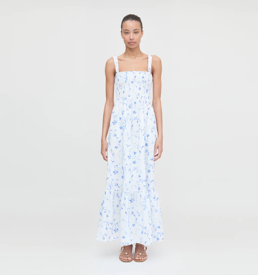 The Anjuli Nap Dress - Blue Botanical | Hill House Home US