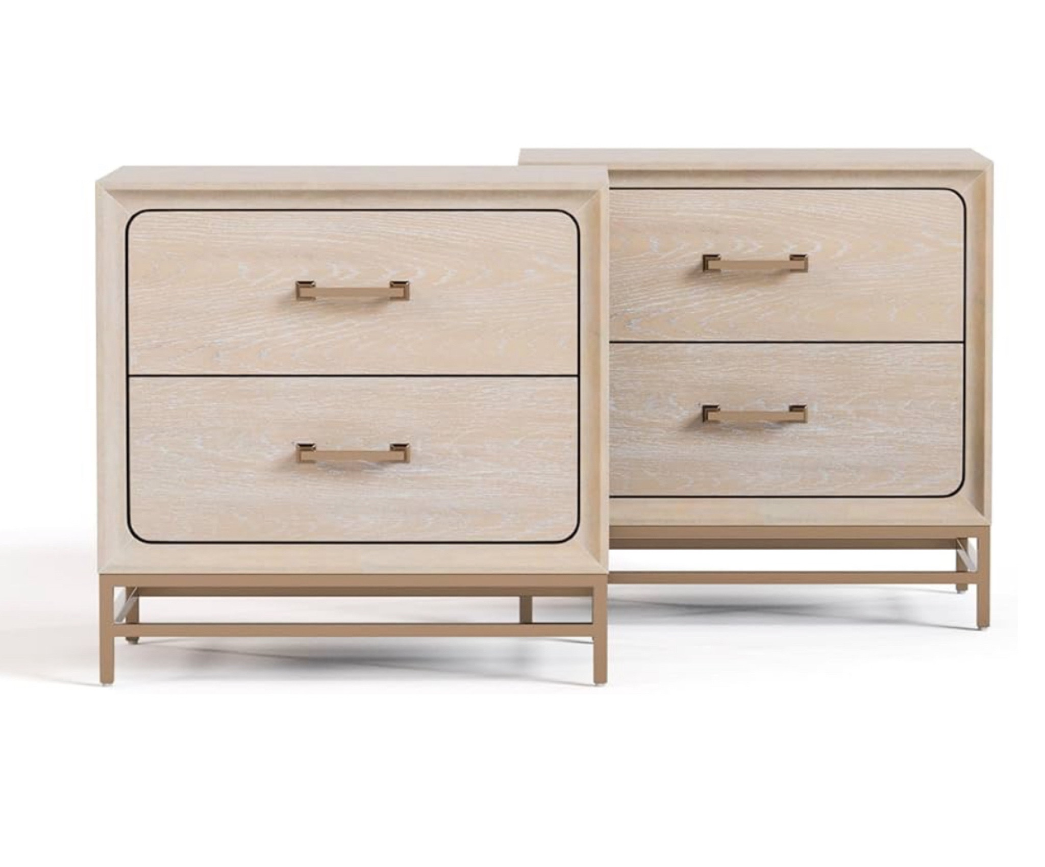 Modern nightstand, wooden bedside table, minimalist drawer chest, two-drawer nightstand, oak nightstand, contemporary furniture, metal base nightstand, bedroom storage, light wood finish, sleek handle design.

#LTKHome