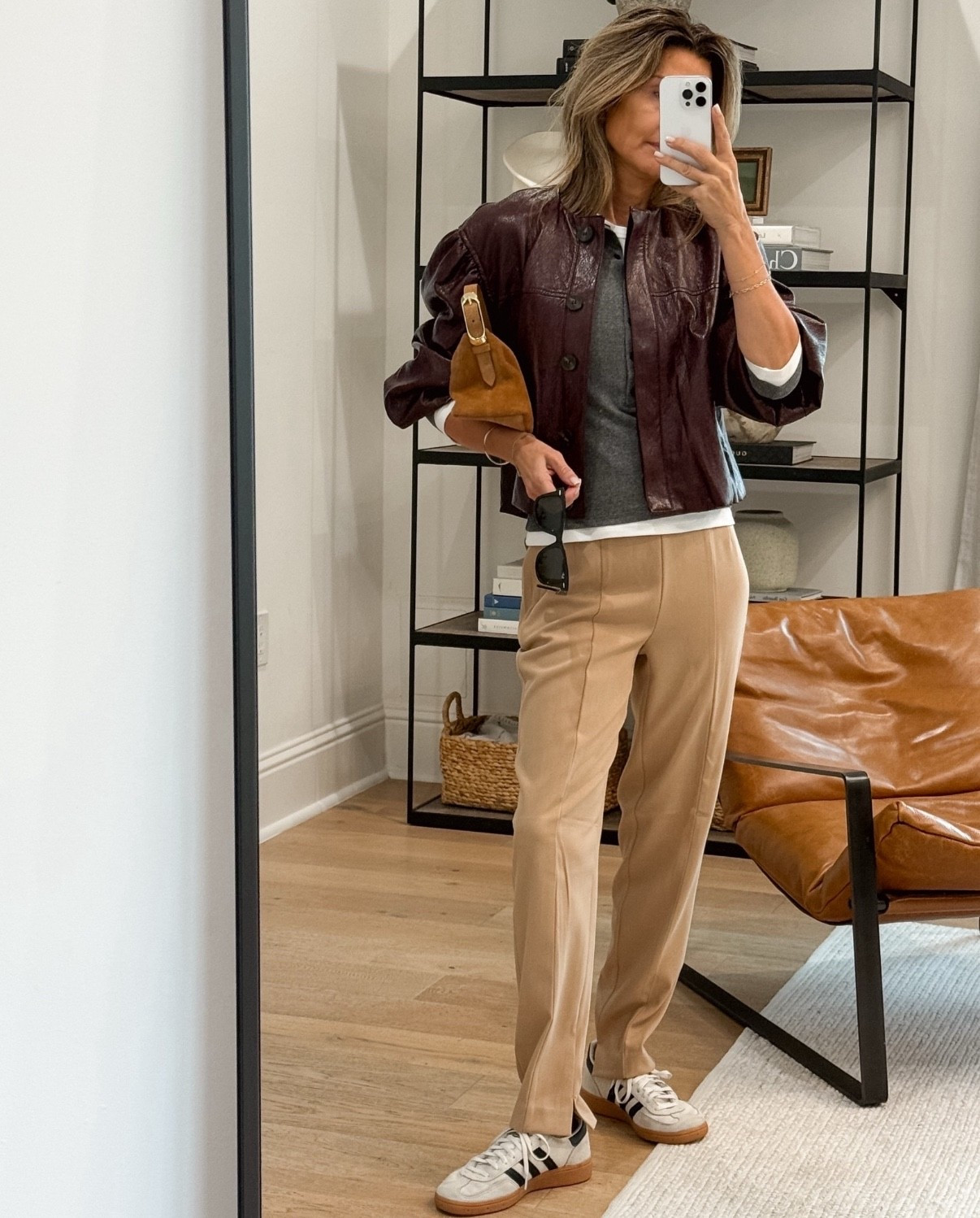 - pants wearing 00, size down
-Zara burgundy jacket
-A favorite polo top
—Long sleeve t-shirt I love code Tammy15
-sneakers TTS 

#LTKFindsUnder100 #LTKOver40