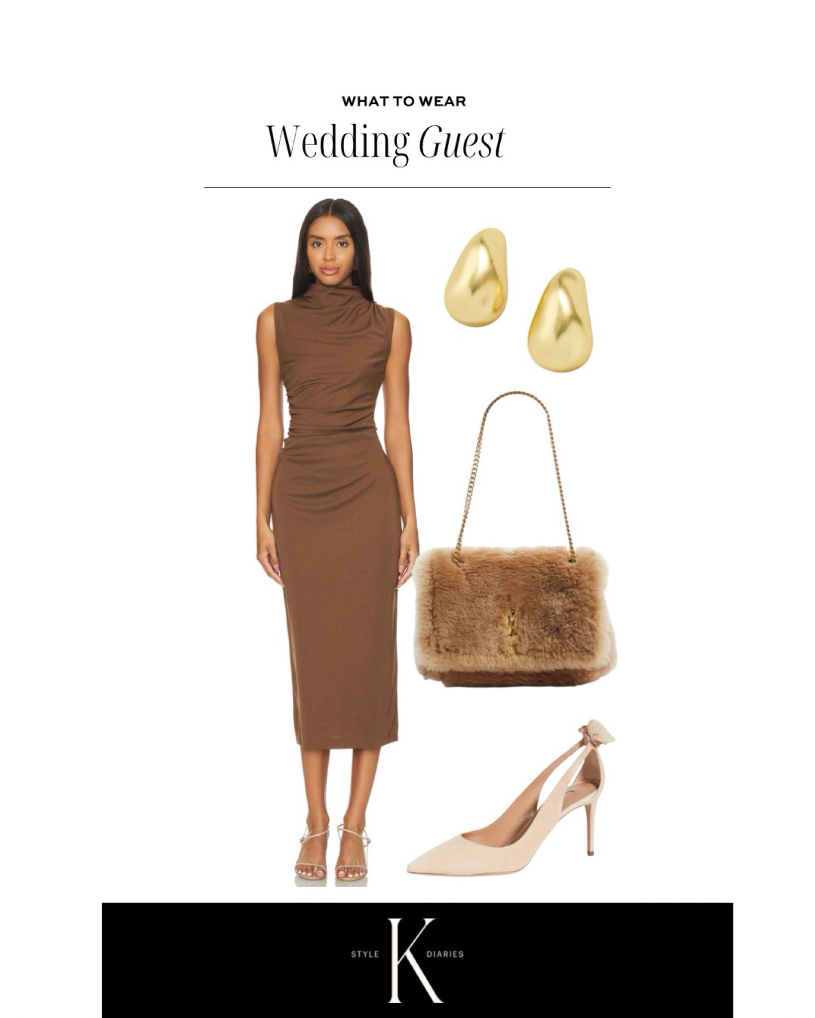 Wedding season isn’t over quite yet! Lots of special events take place in the late summer and early fall, so look the part with this classic wedding guest look. The high neck dress offers a unique touch and the rich brown color feels seasonally appropriate for an autumn soirée.

#LTKWedding #LTKSeasonal #LTKStyleTip