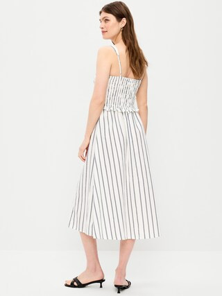 Fit & Flare Smocked-Bodice Midi Dress | Old Navy (US)