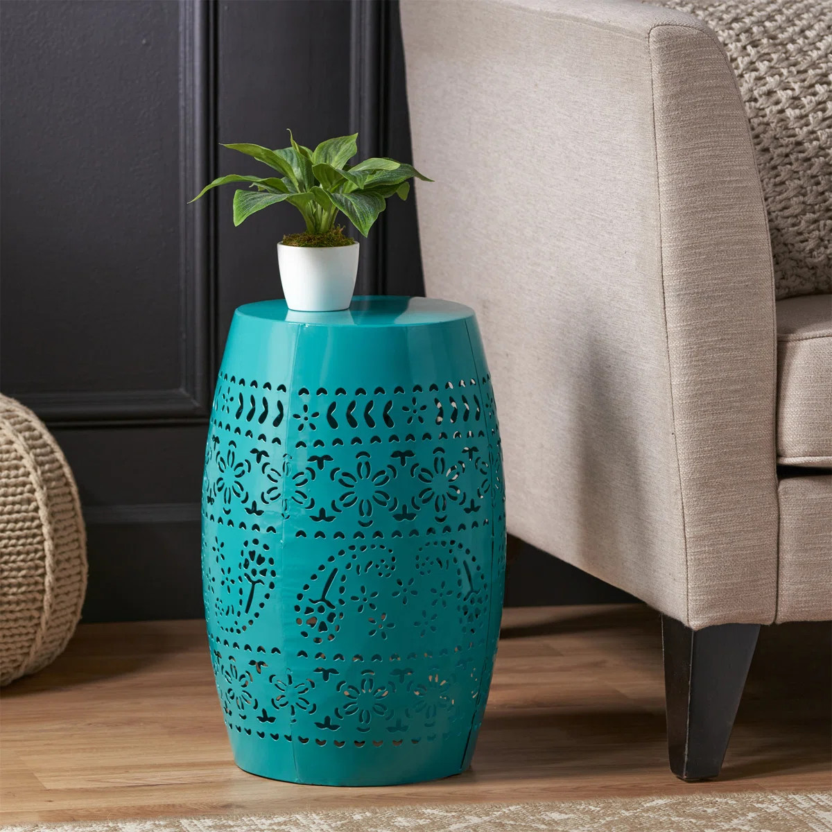 Ifrane Round Metal Outdoor Side Table,End Table,Small Coffee Table | Wayfair North America
