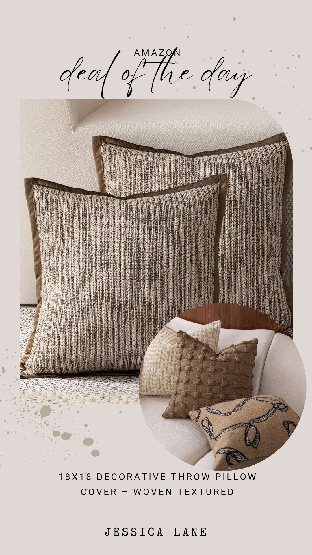 This 18 by 18 textured throw pillow cover adds depth and tactile comfort to your seating area. Its neutral tone and woven pattern make it an easy refresh for any sofa or bed.#amazonfinds #homedecor #pillowstyle #interiordesign

#LTKSaleAlert #LTKHome