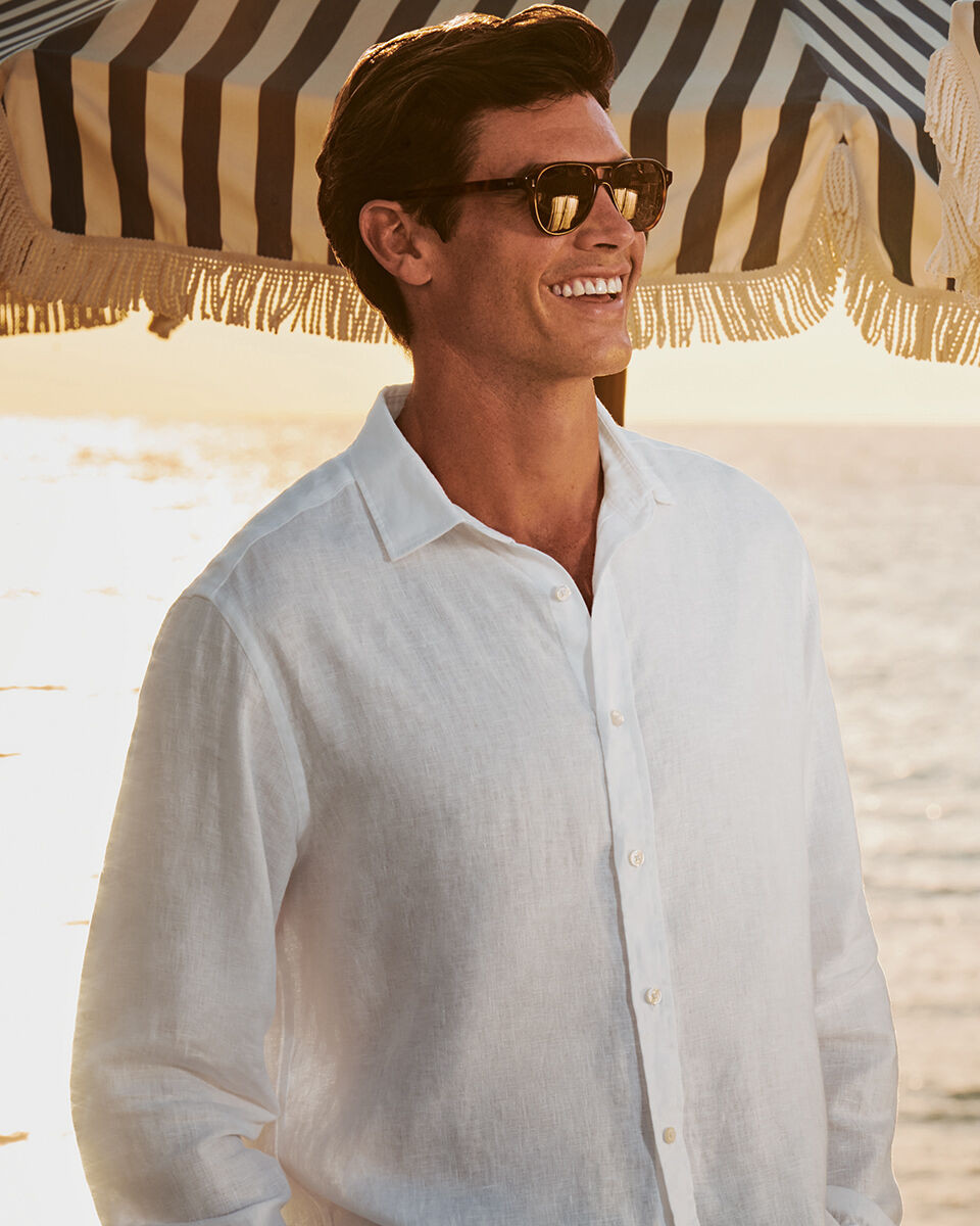 Pure Linen Shirt - White | Charles Tyrwhitt