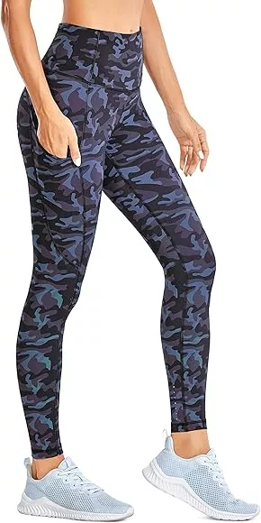 Crz Yoga Women's High Waisted Workout Pants 7/8 Yoga Leggings With Hole -  Naked Feeling - 25 Inches