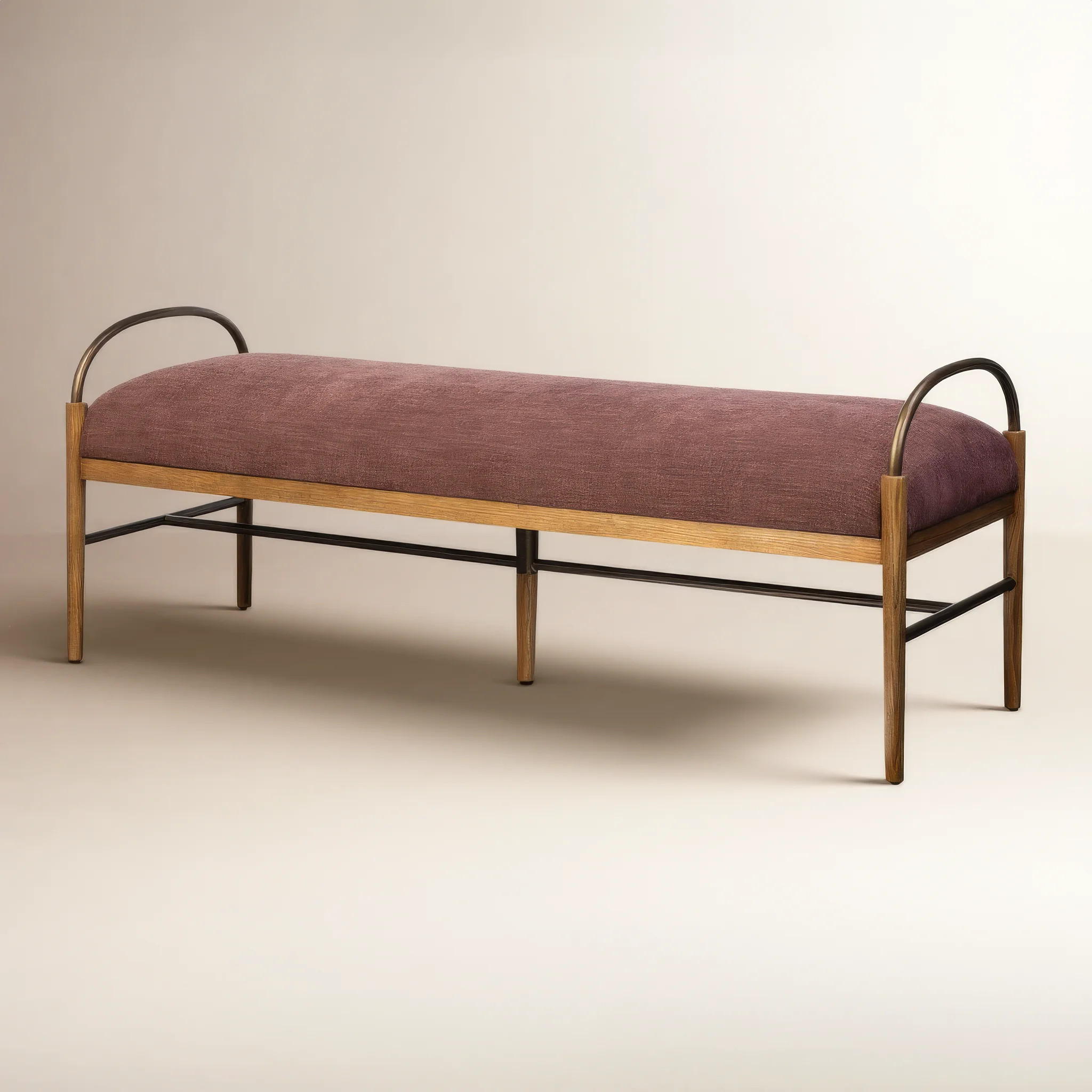 Demi Accent Bench 60"-Beige Shearling | Birch Lane