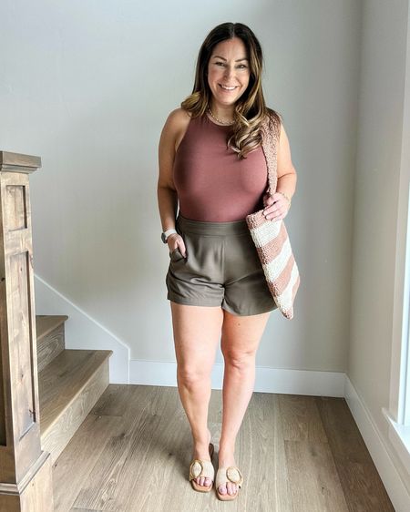 Casual Midsize Look 

Fit tips: bodysuit tts, L // shorts, L

summer style  midsize summer look  tote bag  green shorts  casual summer outfit  casual midsize outfit  the recruiter mom

#LTKStyleTip #LTKMidsize #LTKSeasonal