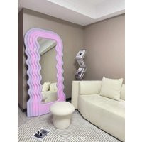 Squiggle Mirror - Wavy Mirror, Neon Light, Full Length Mirror Wall Decor, Large Floor Vintage Irregu | Etsy (US)