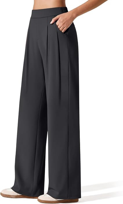 G4Free ShiftReady Women's Wide Leg Yoga Dress Pants High Waist with Pockets | Amazon (US)