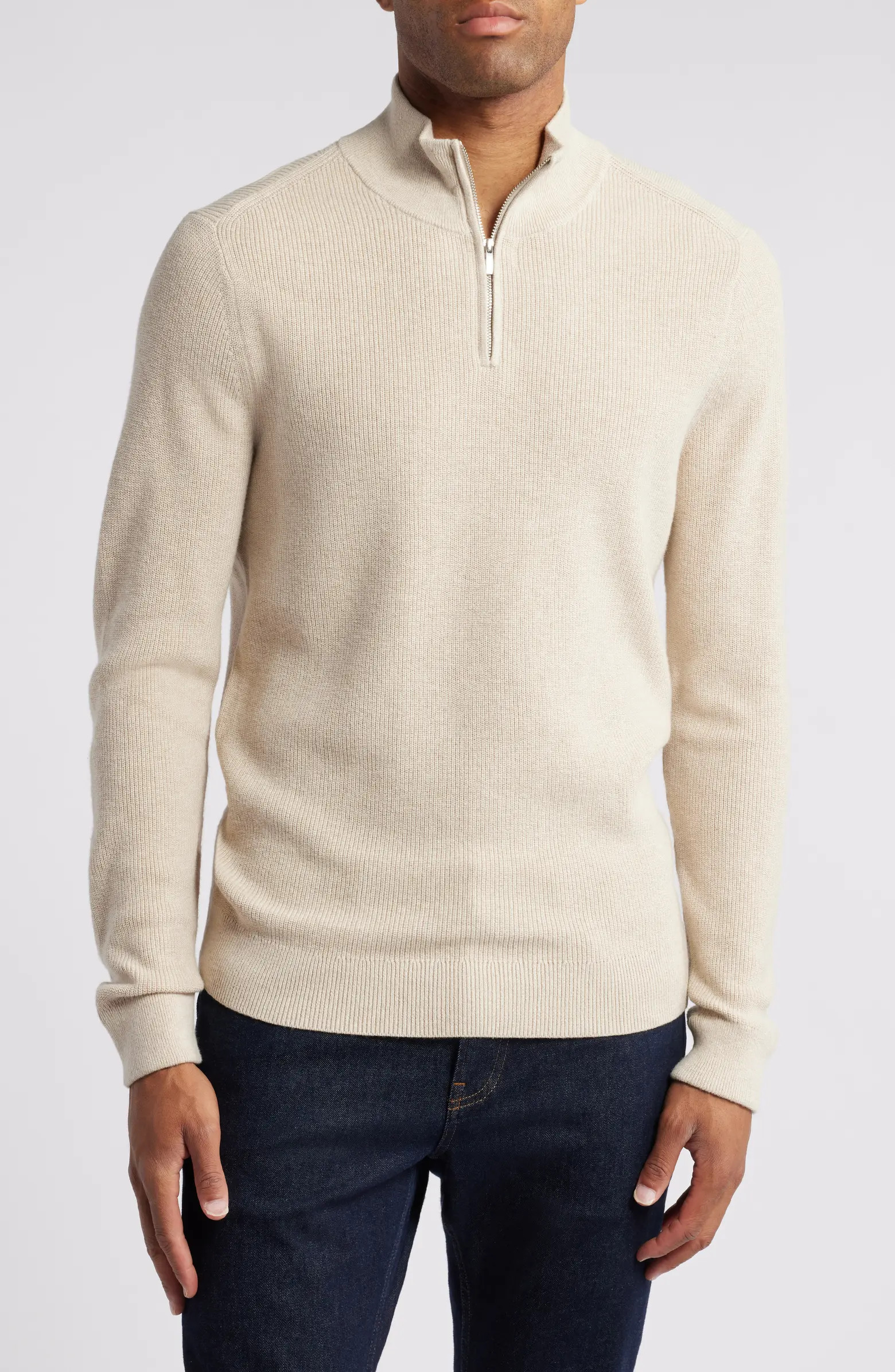 Cotton & Cashmere Quarter Zip Sweater | Nordstrom