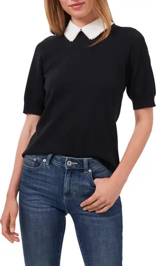 Imitation Pearl Collar Sweater | Nordstrom