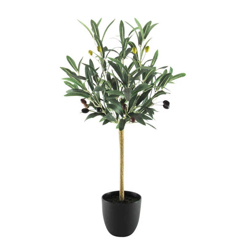 24" Artificial Olive Tree in Pot | Wayfair North America