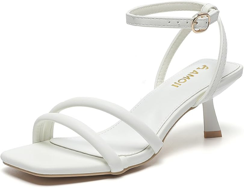 Amoji Women 2.5 Inch Kitten Heels Two Strap Party Wedding Dress Shoes FZ327 | Amazon (CA)