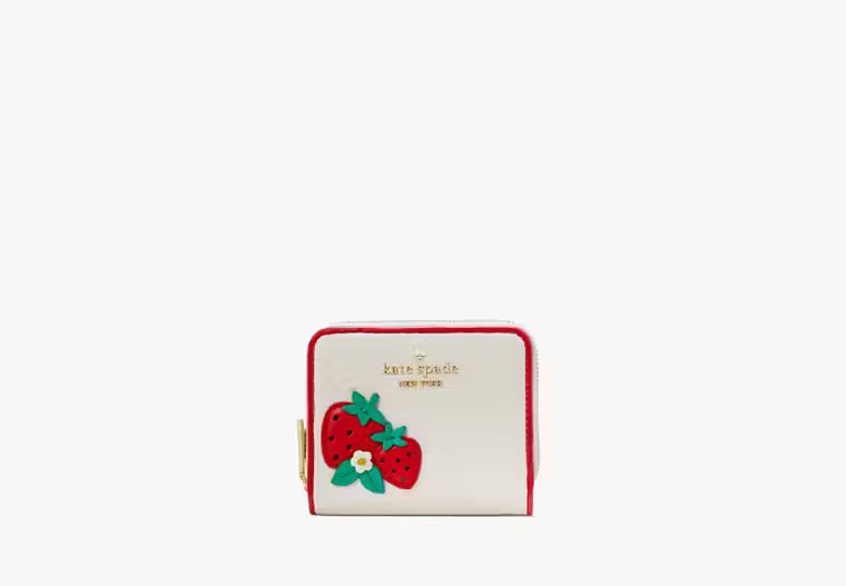 Strawberry Dreams Small Zip Around Bifold Wallet | Kate Spade Outlet