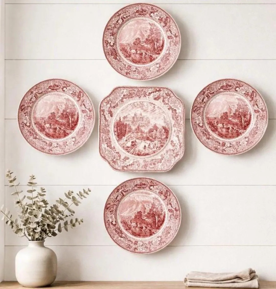 Johnson Bros Historic America Red Transferware Wall Plate Set |  Vintage Americana Display Plates | Etsy (US)