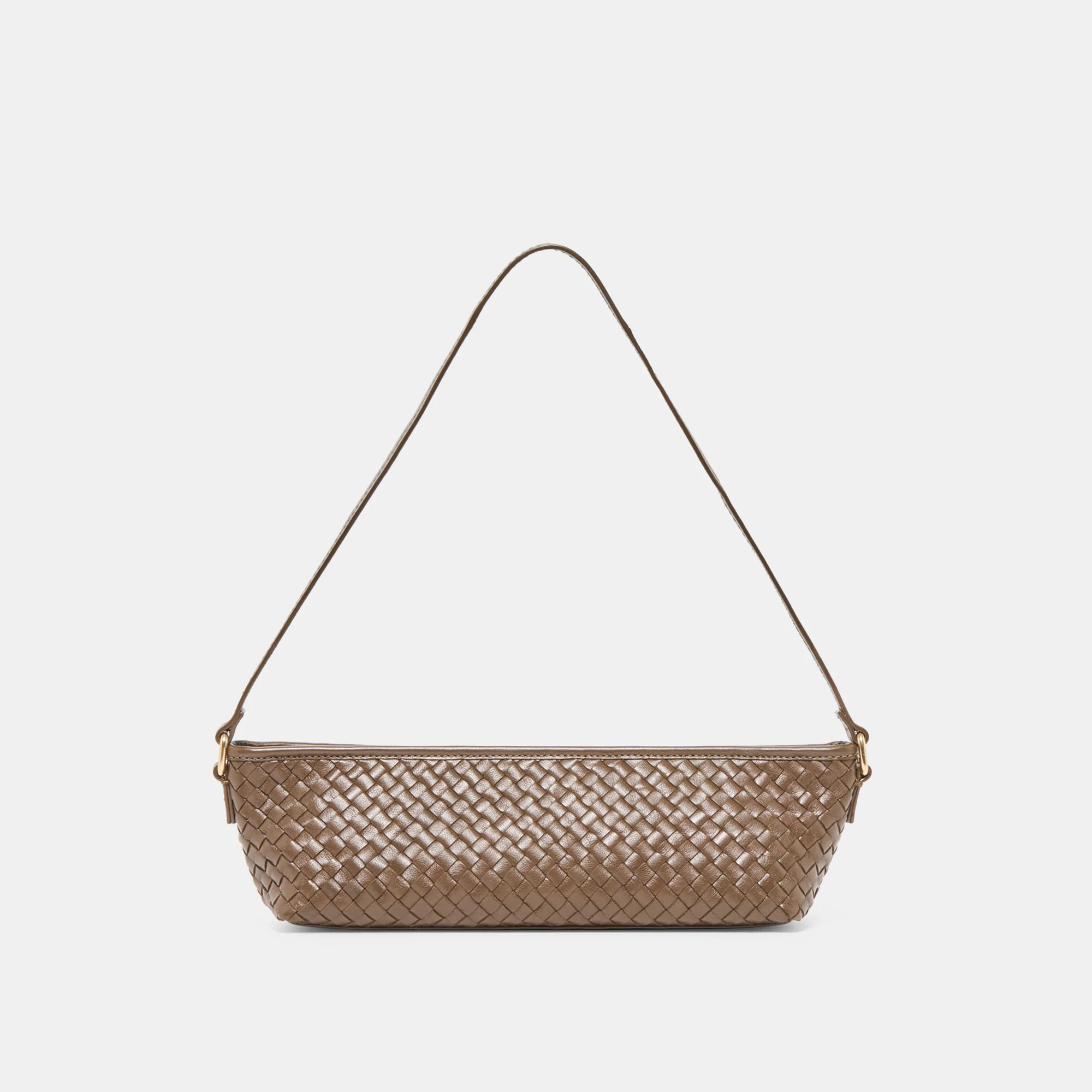 Savaii Brown Woven Leather Shoulder Bag | Dolce Vita | DolceVita.com