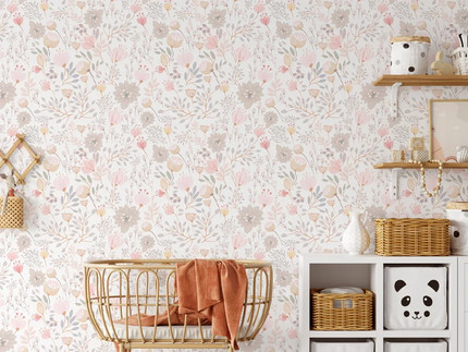 Boho Garden Flowers Peel and Stick Wallpaper