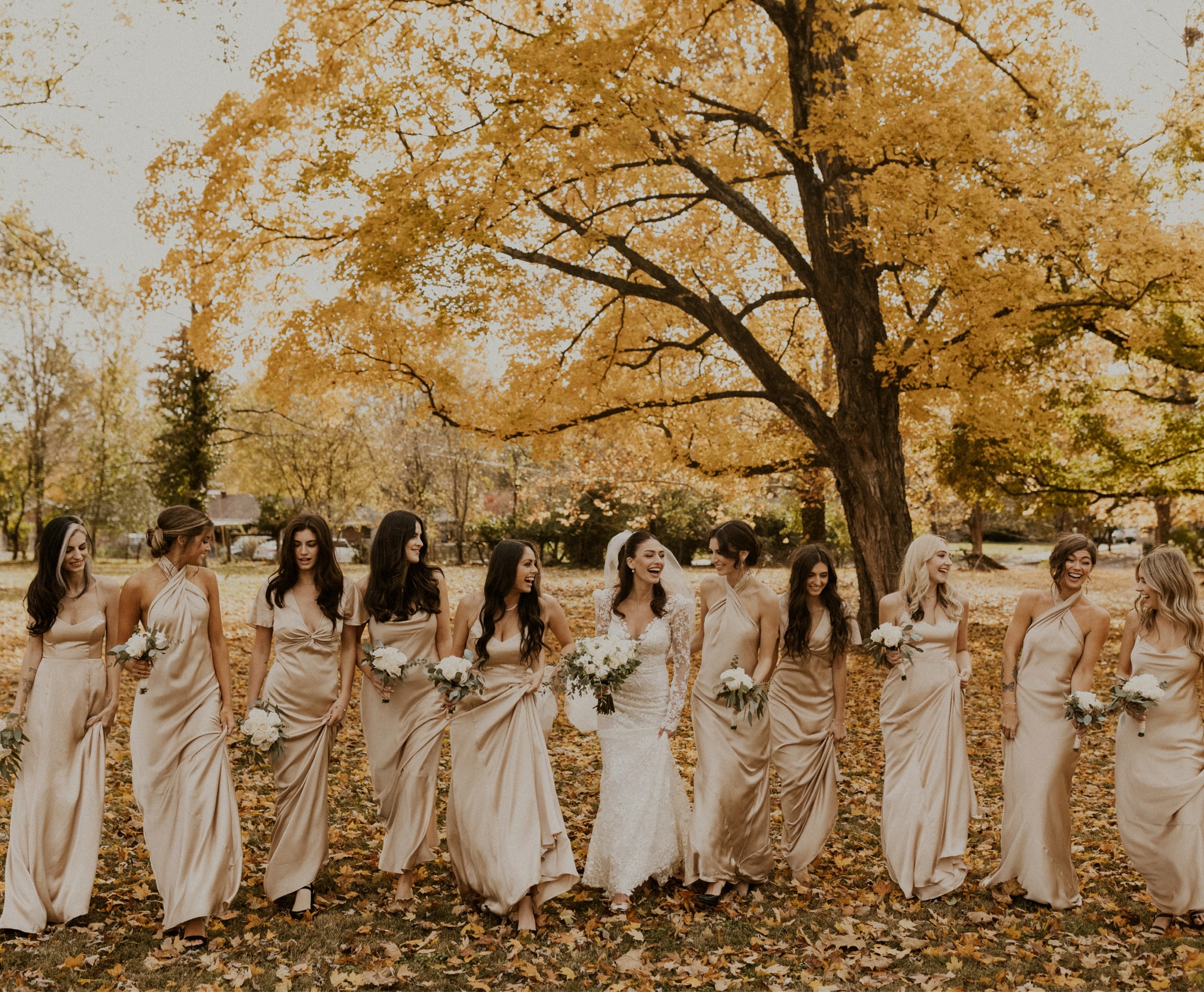 Champagne Satin Bridesmaids dresses in various styles as seen in my wedding photo.

#LTKstyletip #LTKbeauty #LTKwedding