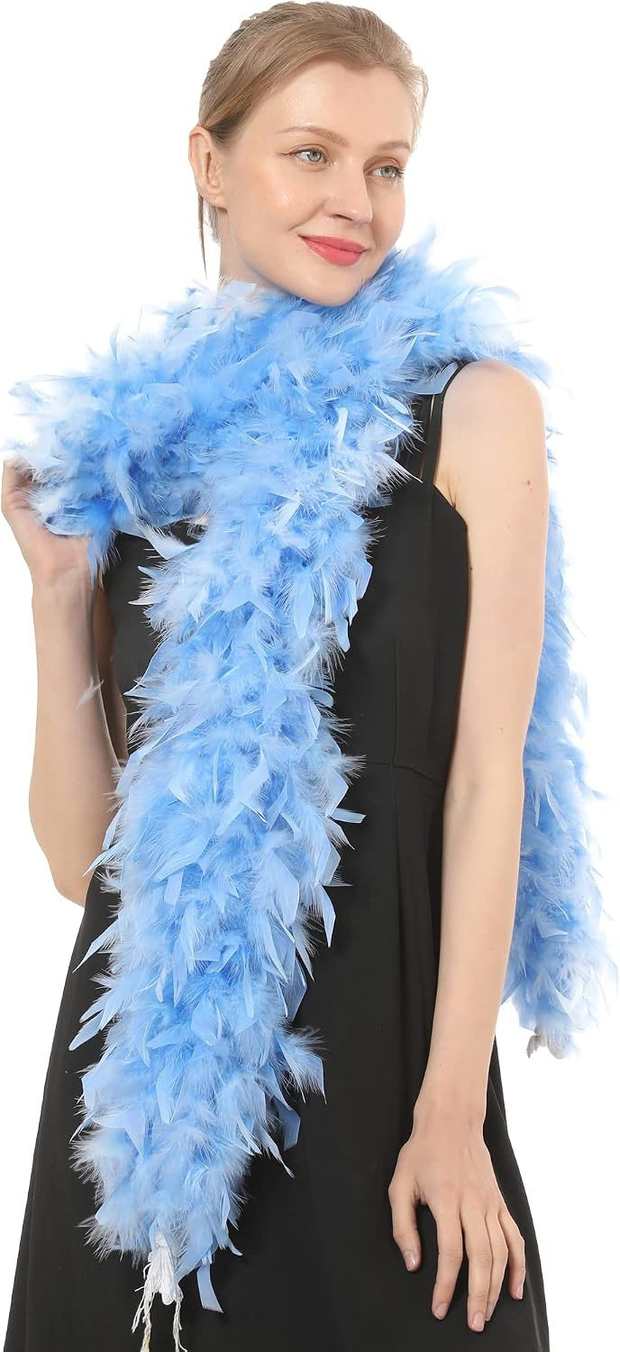 Ws&Wt 2 Yards 100 Grams Turkey Chandelle Feather Boa for Adult Women Costume Accessory Dress up Party Favors | Amazon (US)