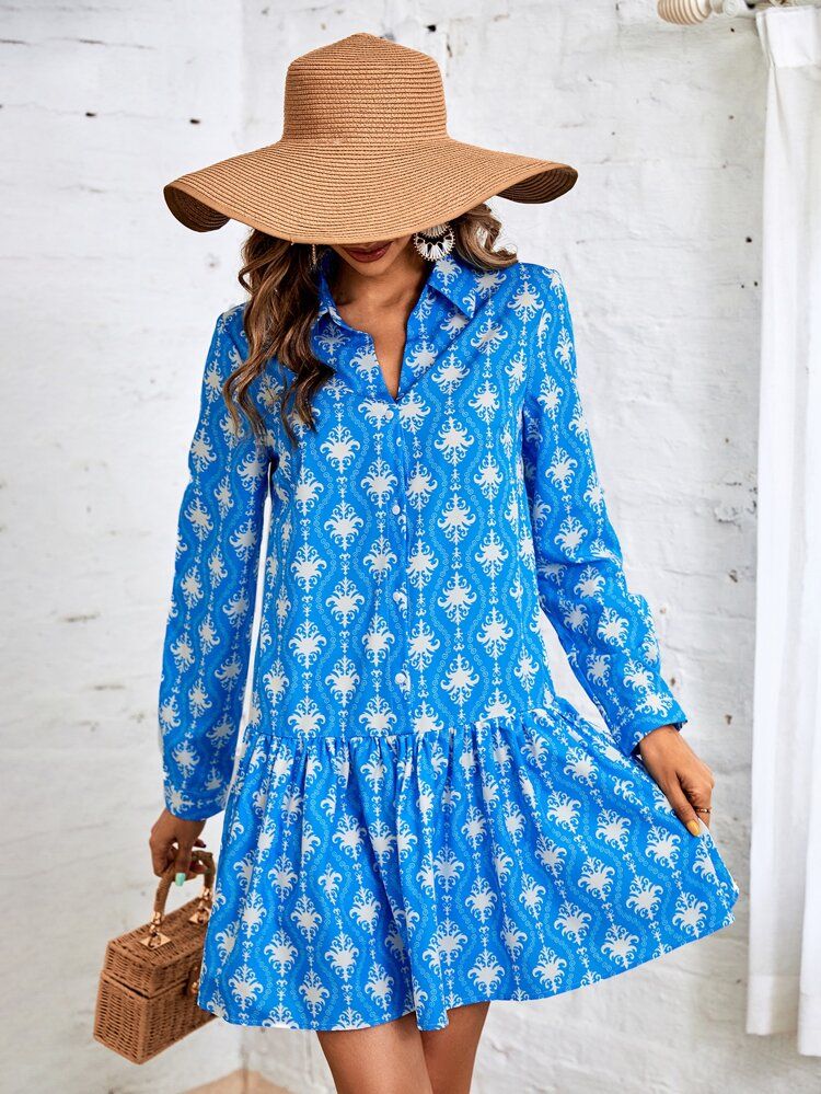 Allover Print Smock Dress | SHEIN