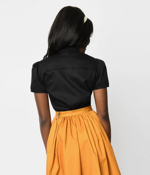 Black Spider Web Western Rockabilly Top | UniqueVintage