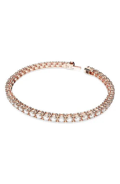 Swarovski Re Matrix Tennis Bracelet in Rose Gold at Nordstrom, Size X-Large | Nordstrom