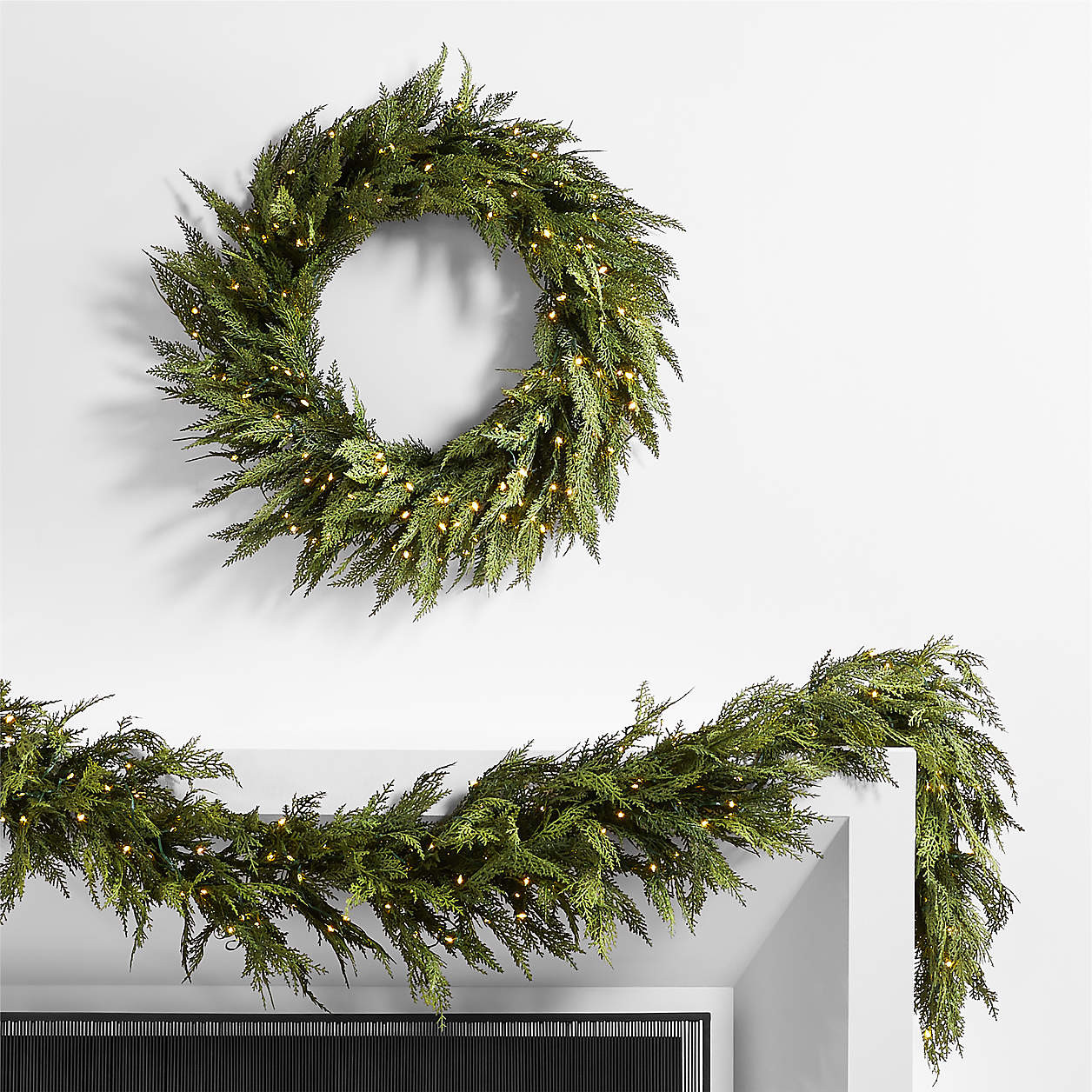 Hemlock Holiday Wreath and Garland Set + Reviews | Crate & Barrel | Crate & Barrel