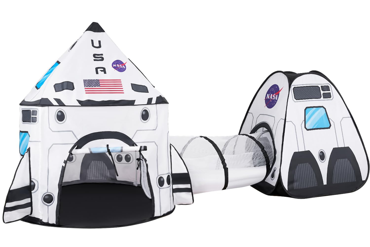 JOYIN White Rocket Ship Pop up Play Tent with Tunnel and Playhouse Kids Indoor Outdoor Spaceship ... | Amazon (US)