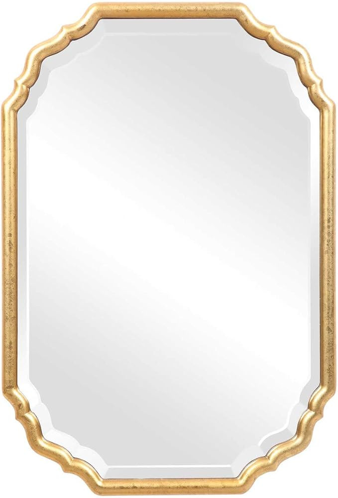 Spinner Moss + Fig Dorado Metallic Gold Leaf Mirror | Oval Wall Mirror Finished in Metallic Gold ... | Amazon (US)