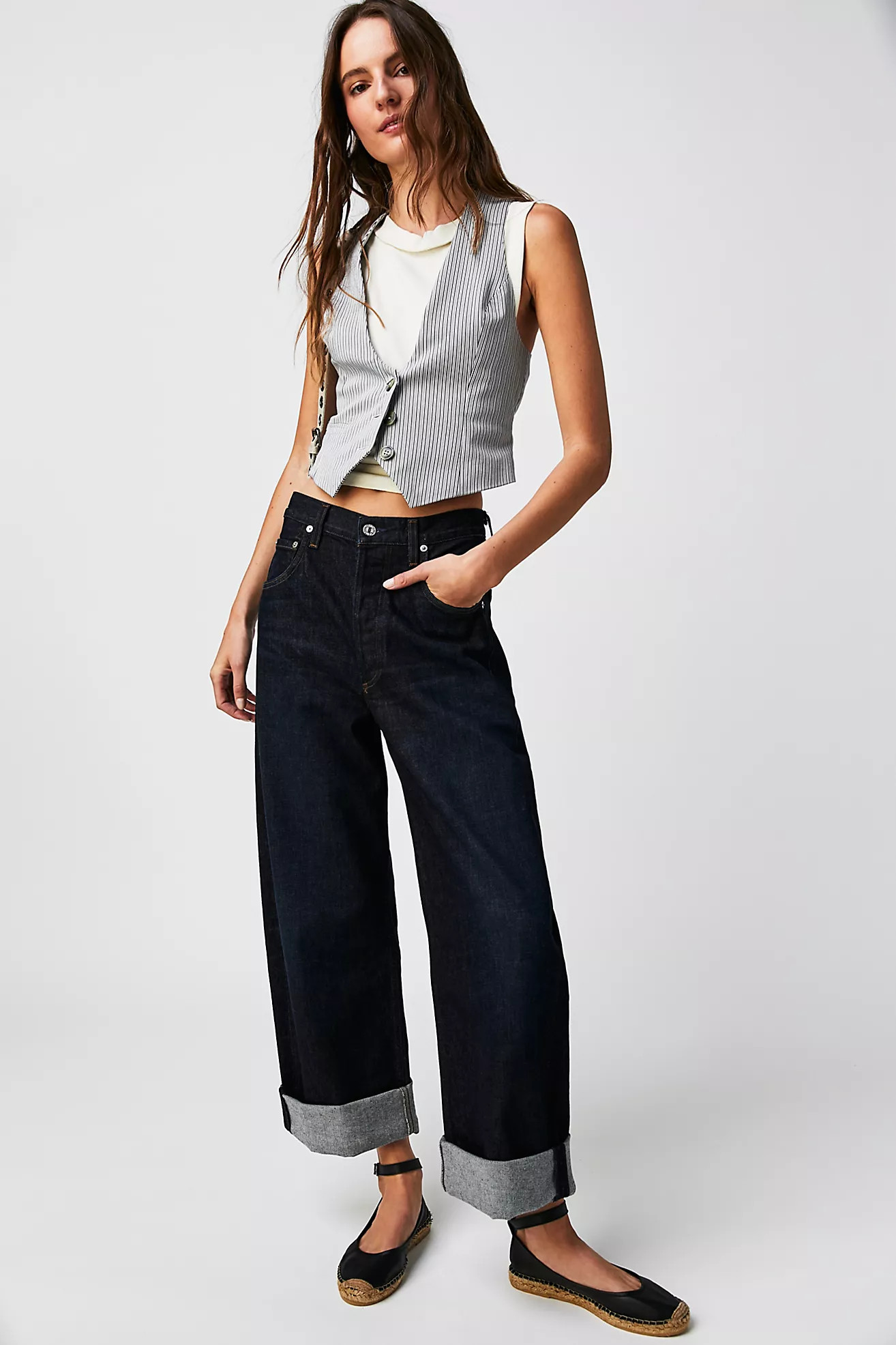 Citizens of Humanity Ayla Baggy Cuffed Crop Jeans | Free People (UK)