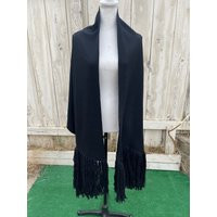 Vintage 1970S Large Black Shawl, Wrap, Scarf | Etsy (US)