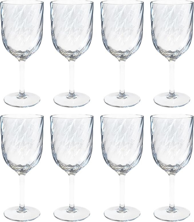 KOXIN-KARLU Unbreakable Classic 14 ounce All-Purpose Plastic Stem Wine Glasses Acrylic Glasses, S... | Amazon (US)