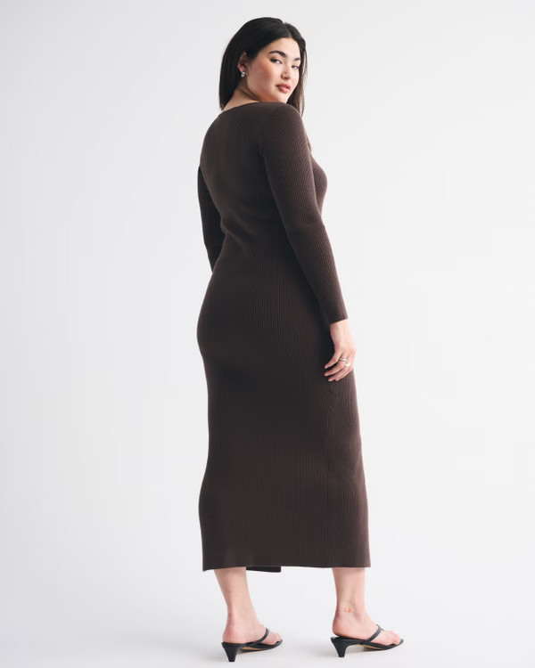 Women's Long-Sleeve Button-Through Maxi Sweater Dress | Women's Dresses & Jumpsuits | Abercrombie... | Abercrombie & Fitch (US)