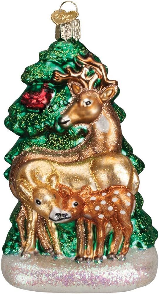 Old World Christmas Animal Collection Glass Blown Ornaments for Christmas Tree Deer Family | Amazon (US)