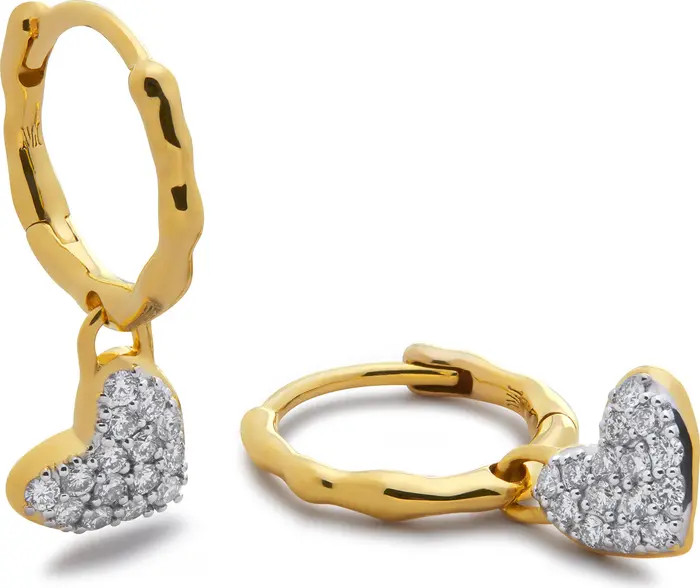 Monica Vinader Lab-Created Diamond Heart Huggie Hoop Earrings | Nordstrom | Nordstrom