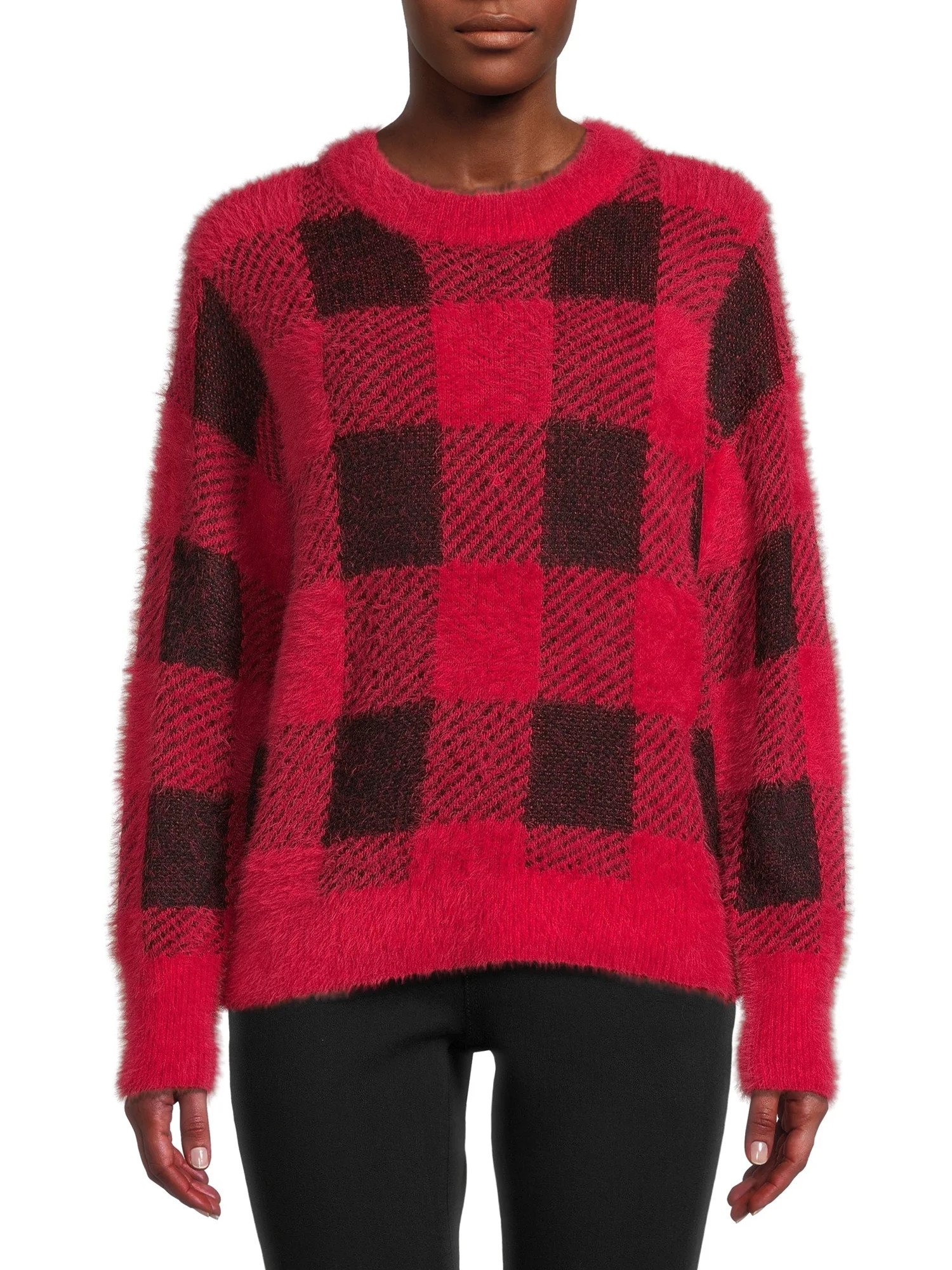 Time and Tru Women's Eyelash Patterned Pullover - Walmart.com | Walmart (US)