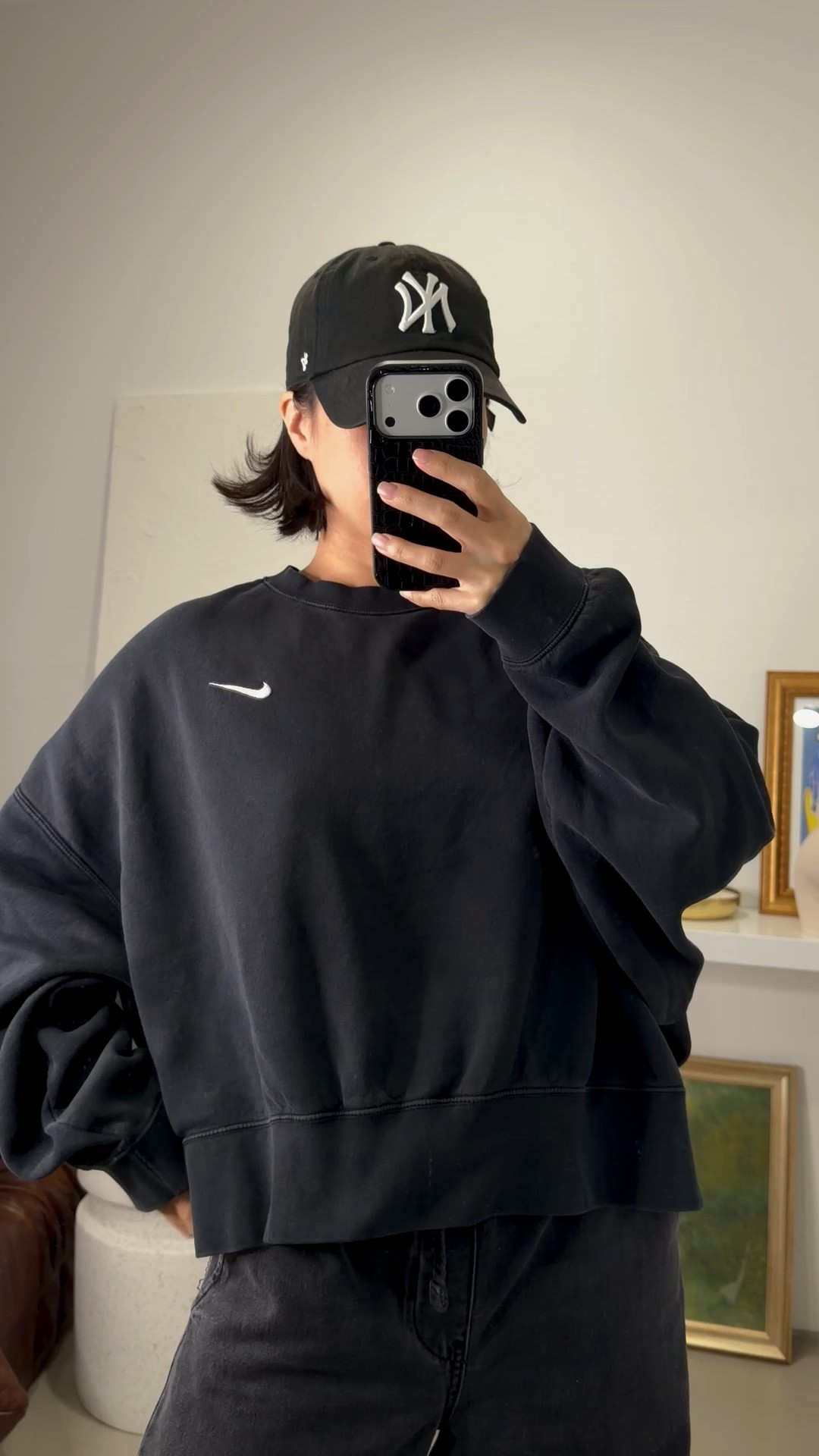 Wearing the black here, size large for oversized fit. I own this in 3 colors, love it! 

#LTKFindsUnder100 #LTKootd #LTKPetite