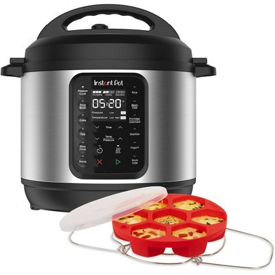Instant Pot 6qt 9-in-1 Pressure Cooker Bundle: Stainless Steel, Rice & Multi Cooker, Locking Lid, 1000W, Black | Target