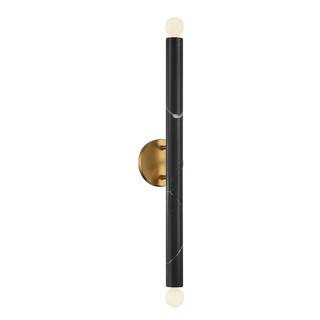 Savoy House Callaway 2-Light Black Marble with Warm Brass Wall Sconce 9-2901-2-263 - The Home Dep... | The Home Depot