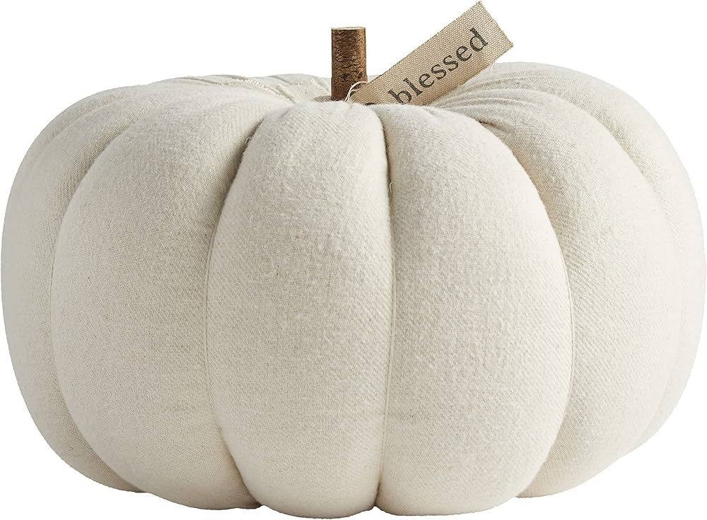 Mud Pie Cream Pumpkin Sitter, Large, 10" x 10" Dia | Amazon (US)